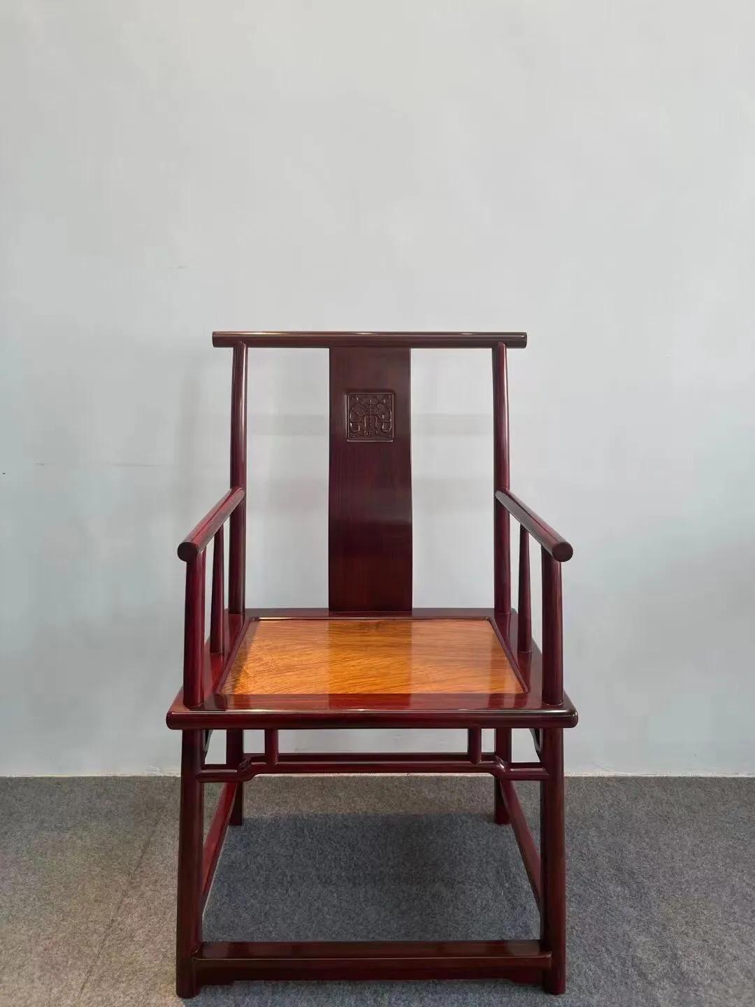 印度小叶紫檀矮背南官帽椅,印度小叶紫檀官帽椅三拼