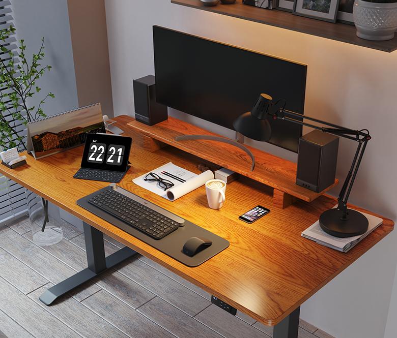 男人谁不喜欢一张大大的书桌,智芯1.8M实木升降桌那是真的爱