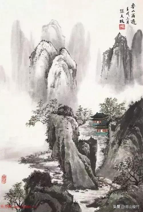 集名家精品山水画70幅欣赏,陈学良山水画精品欣赏40幅