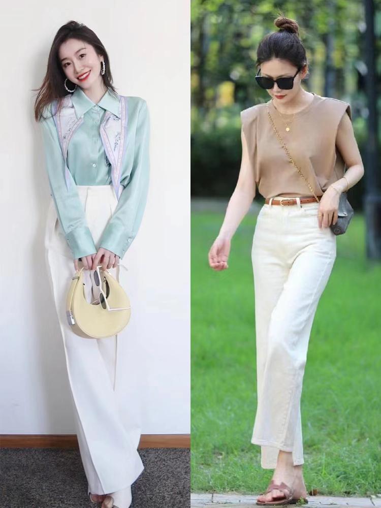 白色“裤子”的四种搭配思路，照着穿时髦又显气质，想不美都难