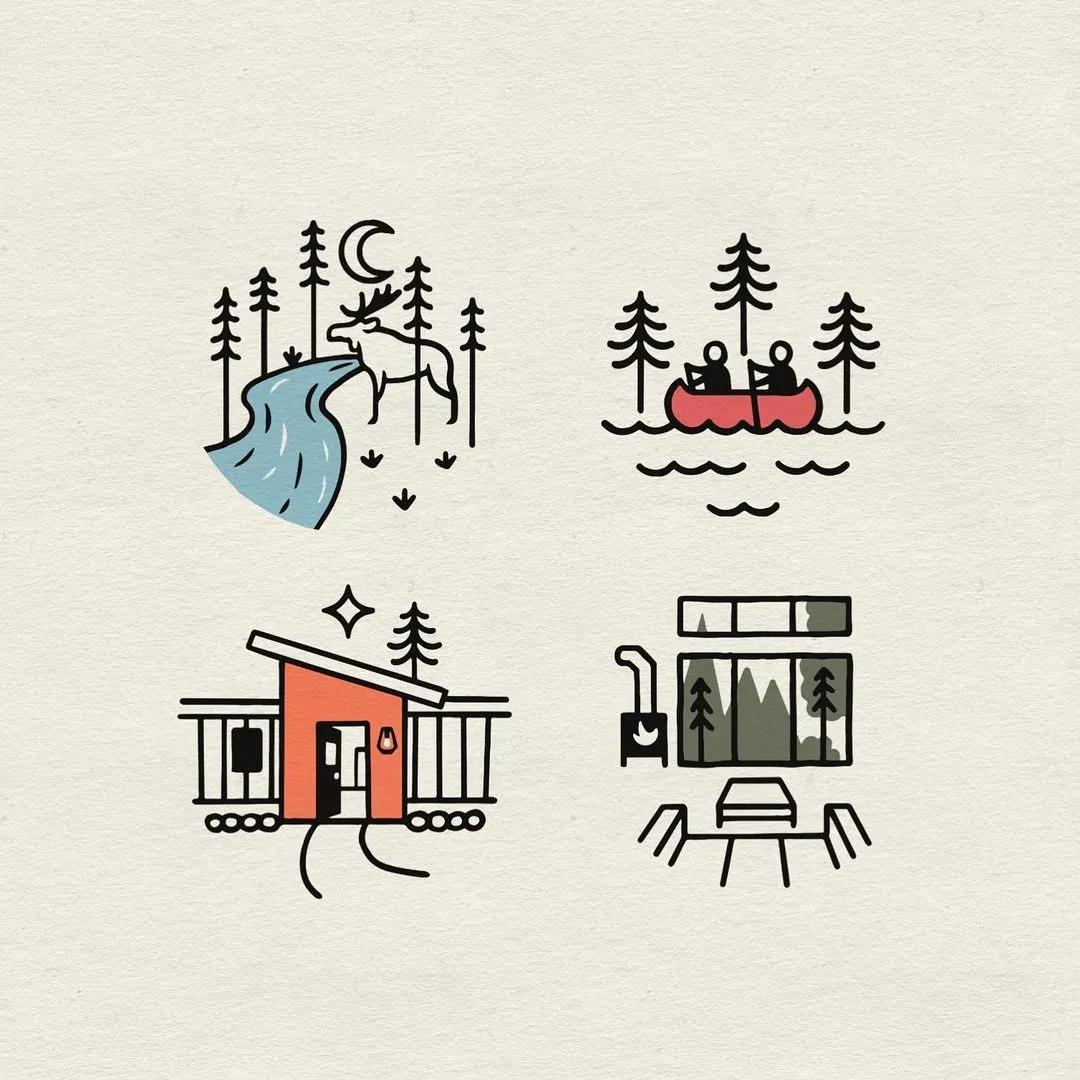 三分钟儿童春天风景简笔画马克笔,海边椰树风景简笔画图片大全