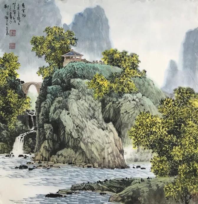 名家余玉奇山水画精品欣赏,古代名家横幅山水画作品欣赏