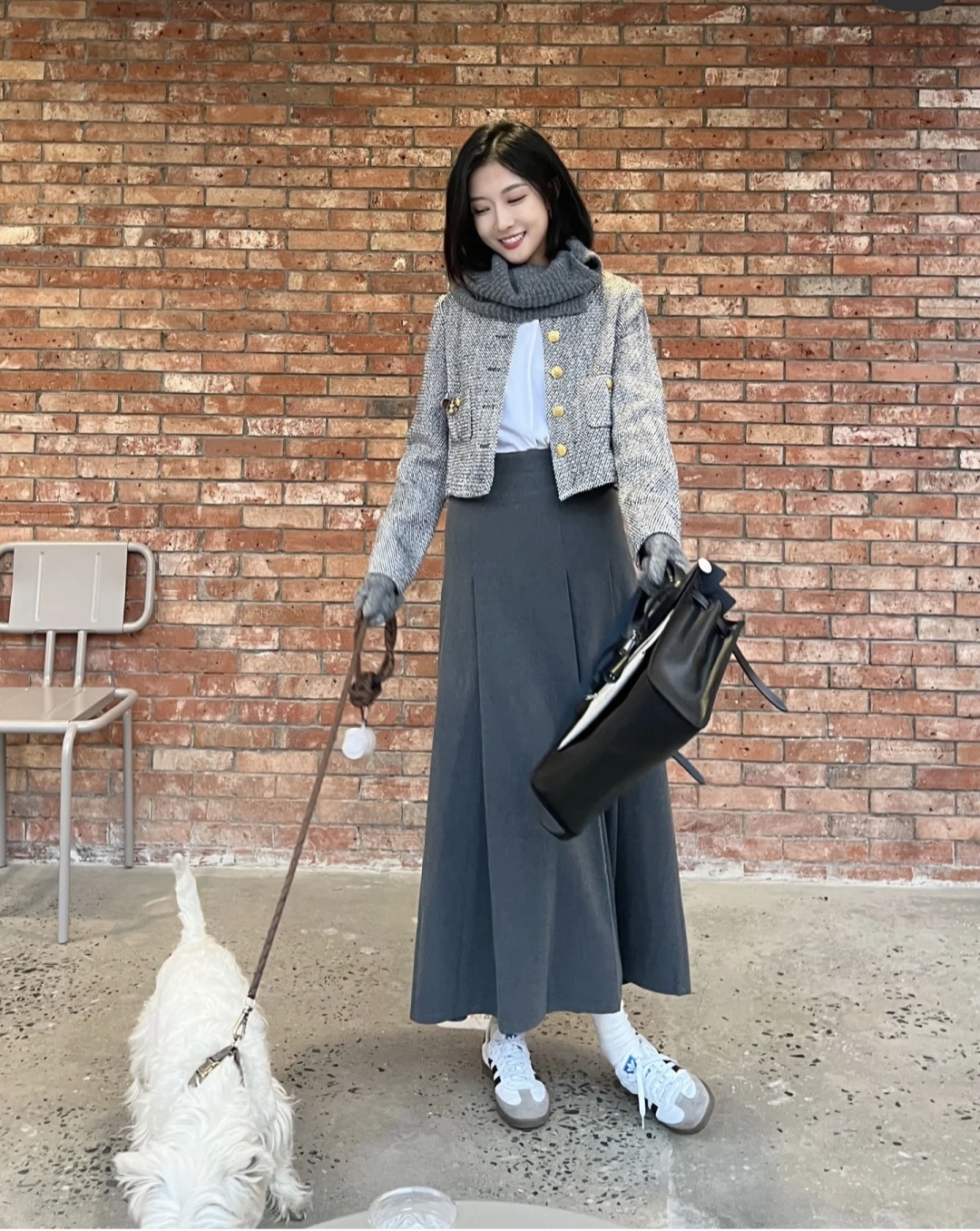 小香风半身裙怎么穿出高级感,小香风半身裙中长款搭配