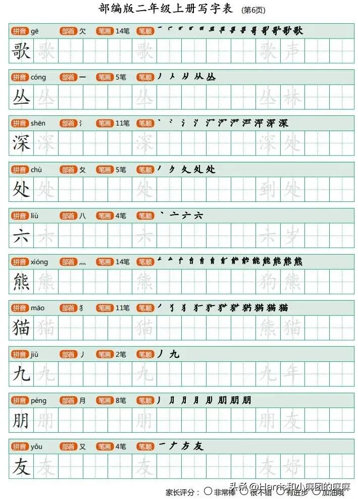 二年级上册练字字帖带拼音笔画,一年级语文二类生字练字帖笔顺