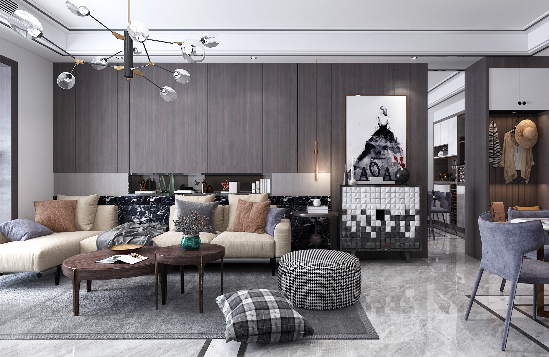 30款客厅吊顶图片,简装吊顶客厅效果图