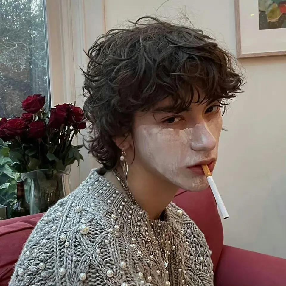 欧美成熟男士武士头,粉发欧美男头