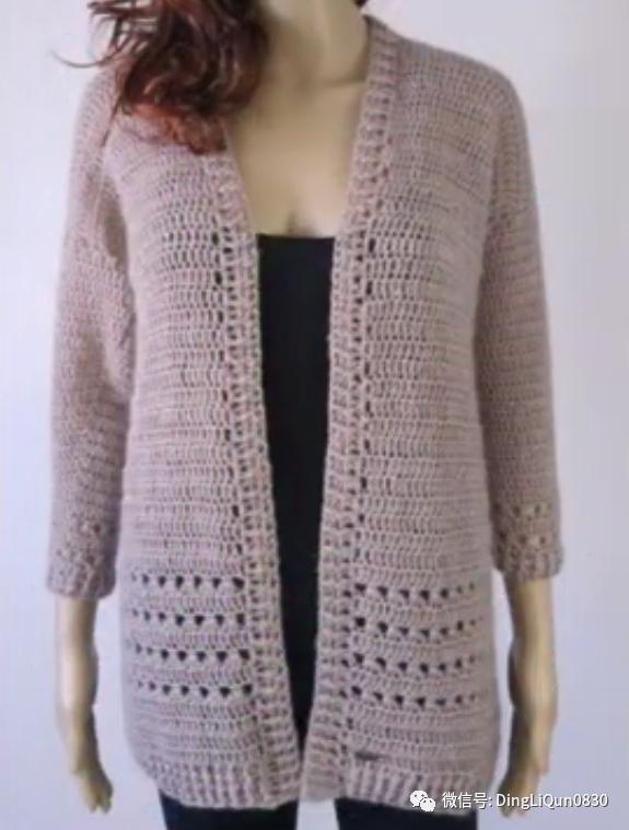 钩针短款开衫编织图解,钩针编织衣服成人开衫教程完整的