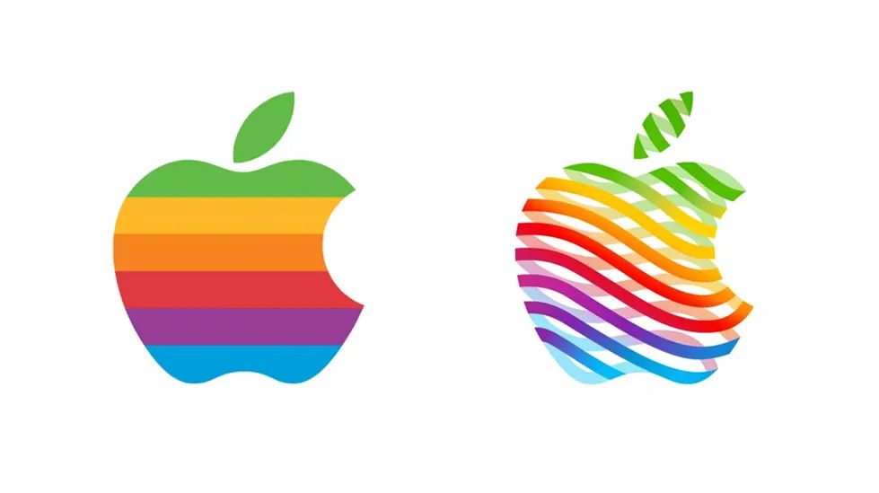 彩色苹果logo设计理念,苹果彩虹logo设计图