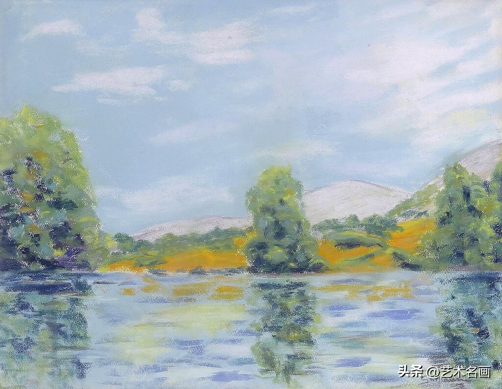 美国印象派大师春天的风景画,色彩丰富的印象派