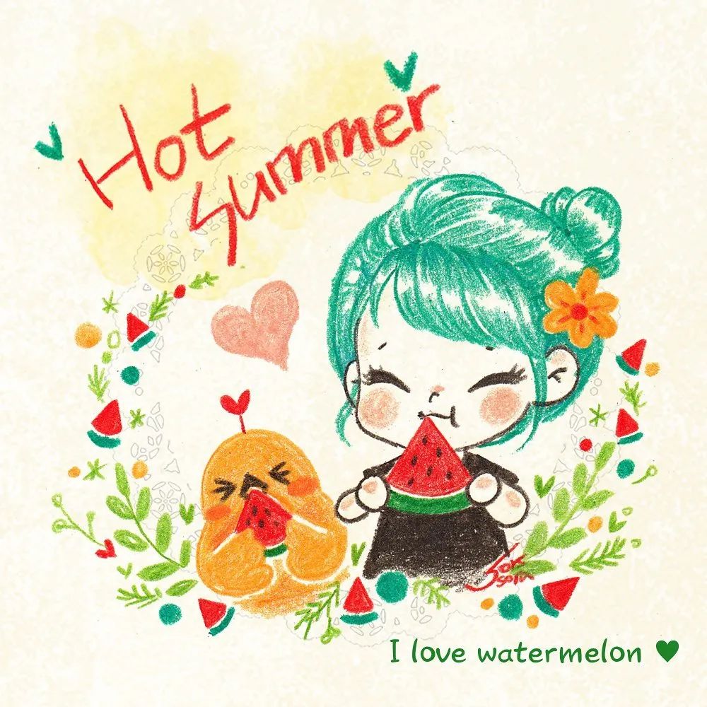 彩铅绘画7-15岁简笔画可爱又简单,可爱彩铅简笔画简单的少女