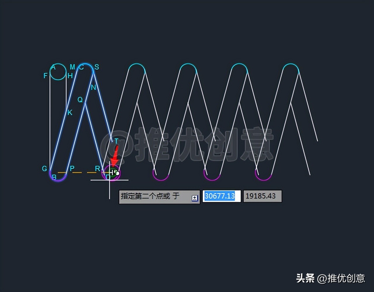 使用追踪定位、复制阵列绘制弹簧工程制图autocadcad教程CAD习题