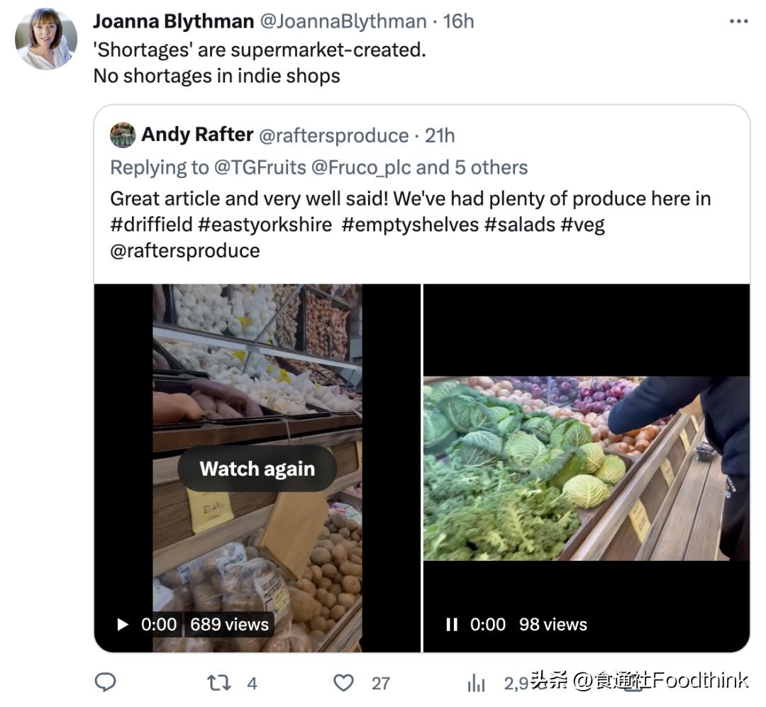 英国蔬菜水果短缺,英国遭遇果蔬短缺