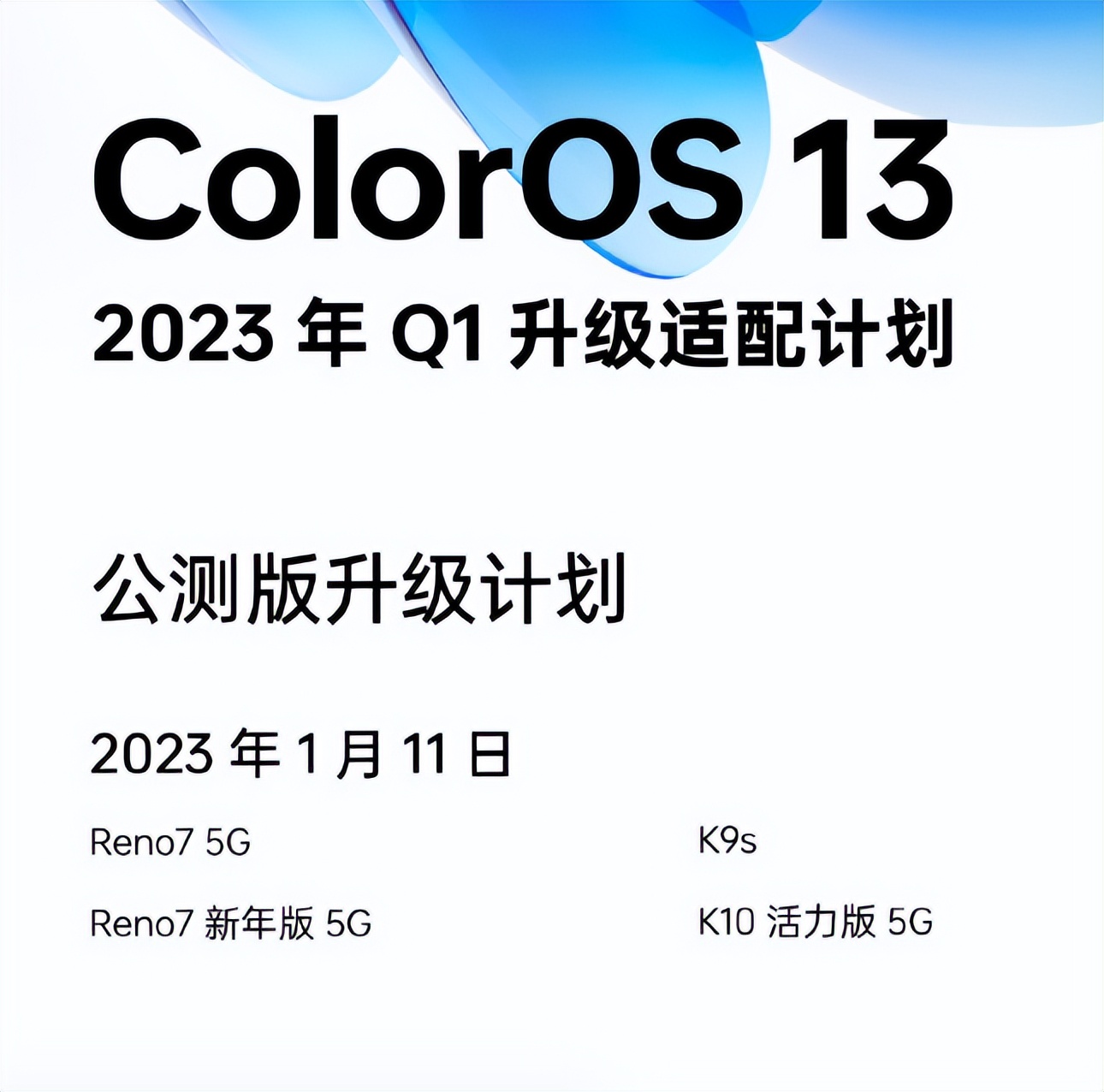 coloros132023年适配计划,coloros13目前适配进度