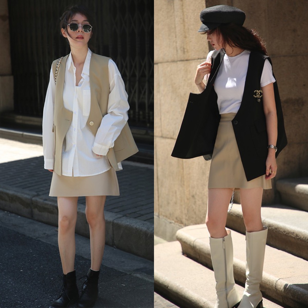 最新马甲穿法,马甲叠穿搭配