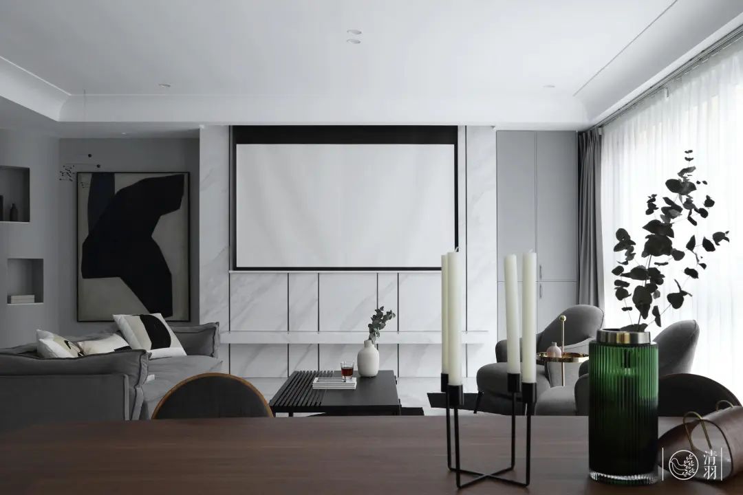 经典黑白灰的现代轻奢风,富有高级感的现代黑白灰