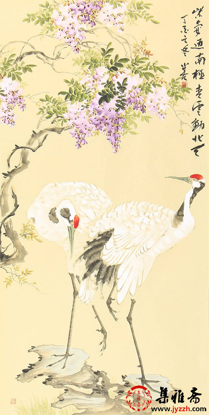 紫藤花装饰画,紫藤花挂画客厅
