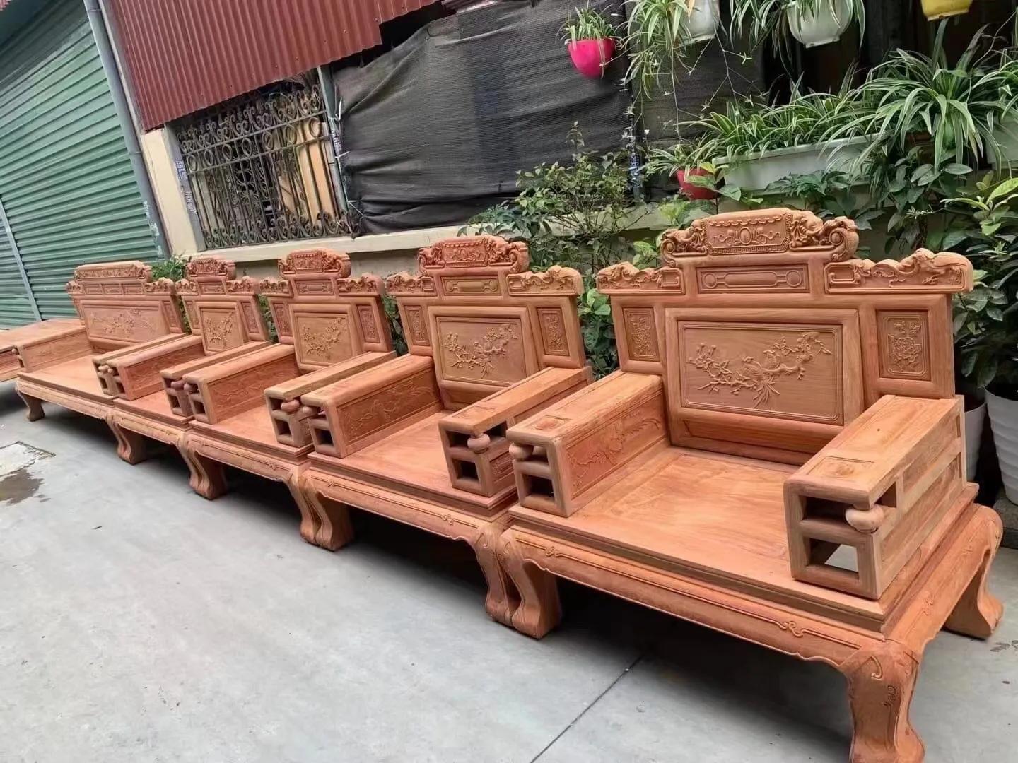 嘉兴缅甸花梨财源滚滚红木沙发,一套缅甸花梨木十件套沙发多少钱