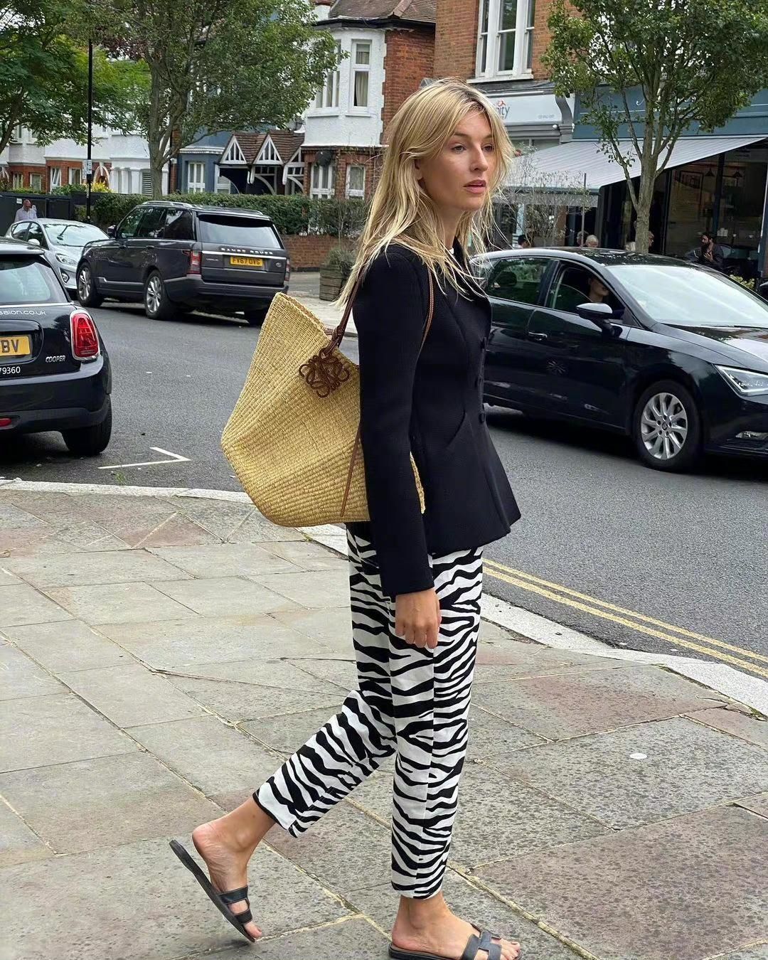 草编包日常搭配,野餐包简约