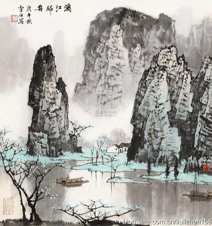 现代山水画名家竖幅作品欣赏,寓意好的庭院名家山水画欣赏