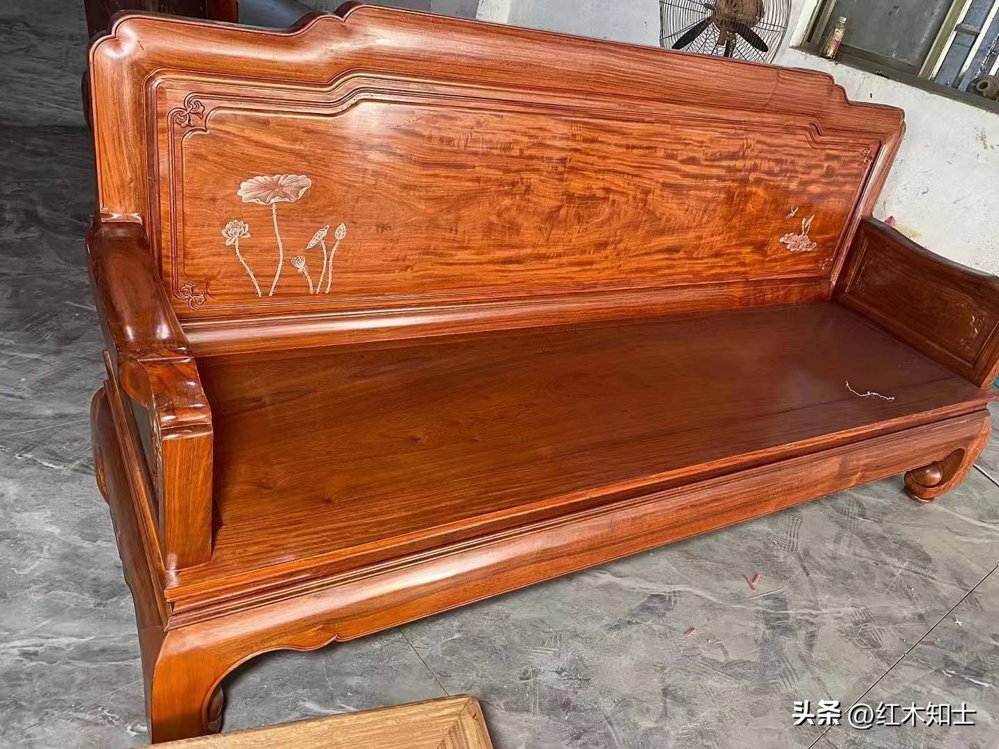 缅甸花梨沙发简约款式图,缅甸花梨超大书卷红木沙发