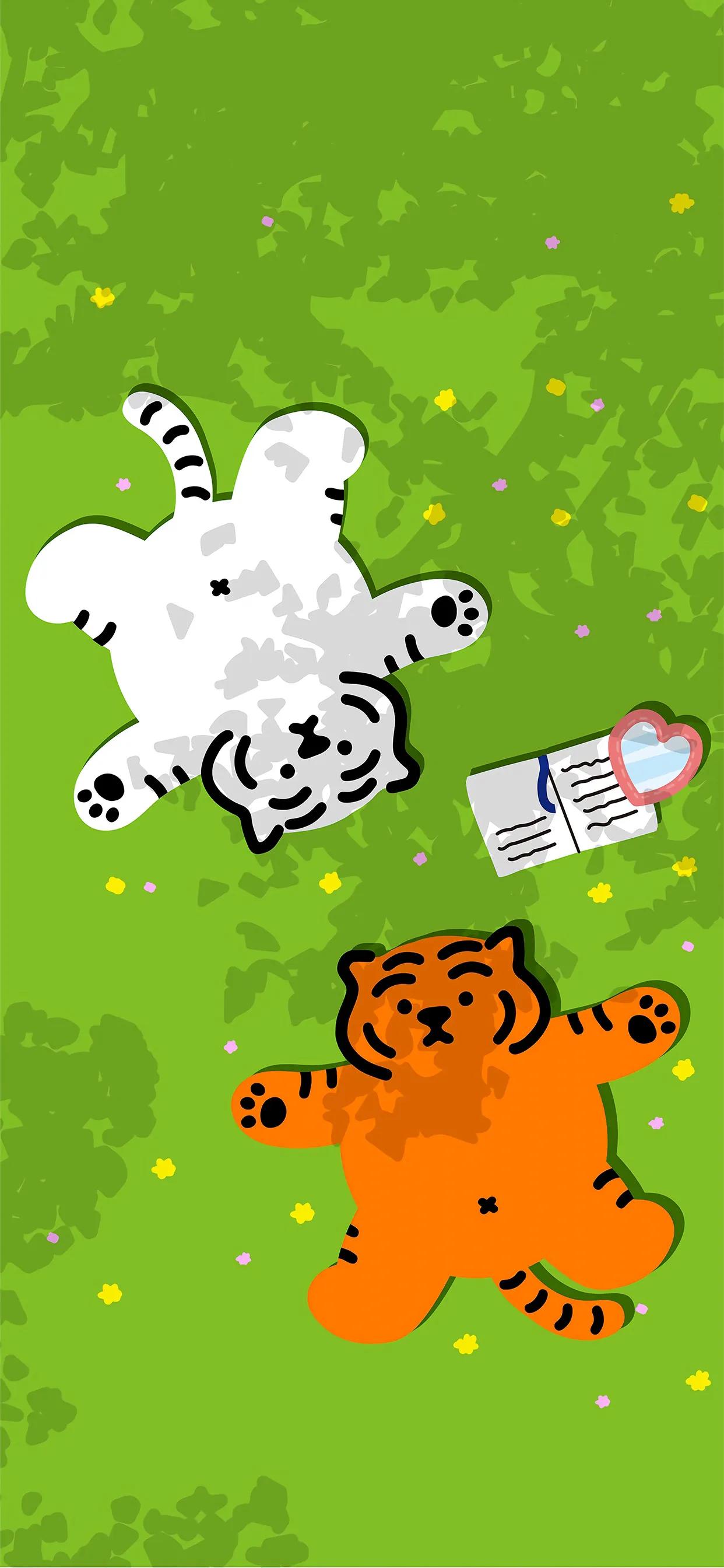 手机壁纸小老虎红色,小老虎万事如意壁纸
