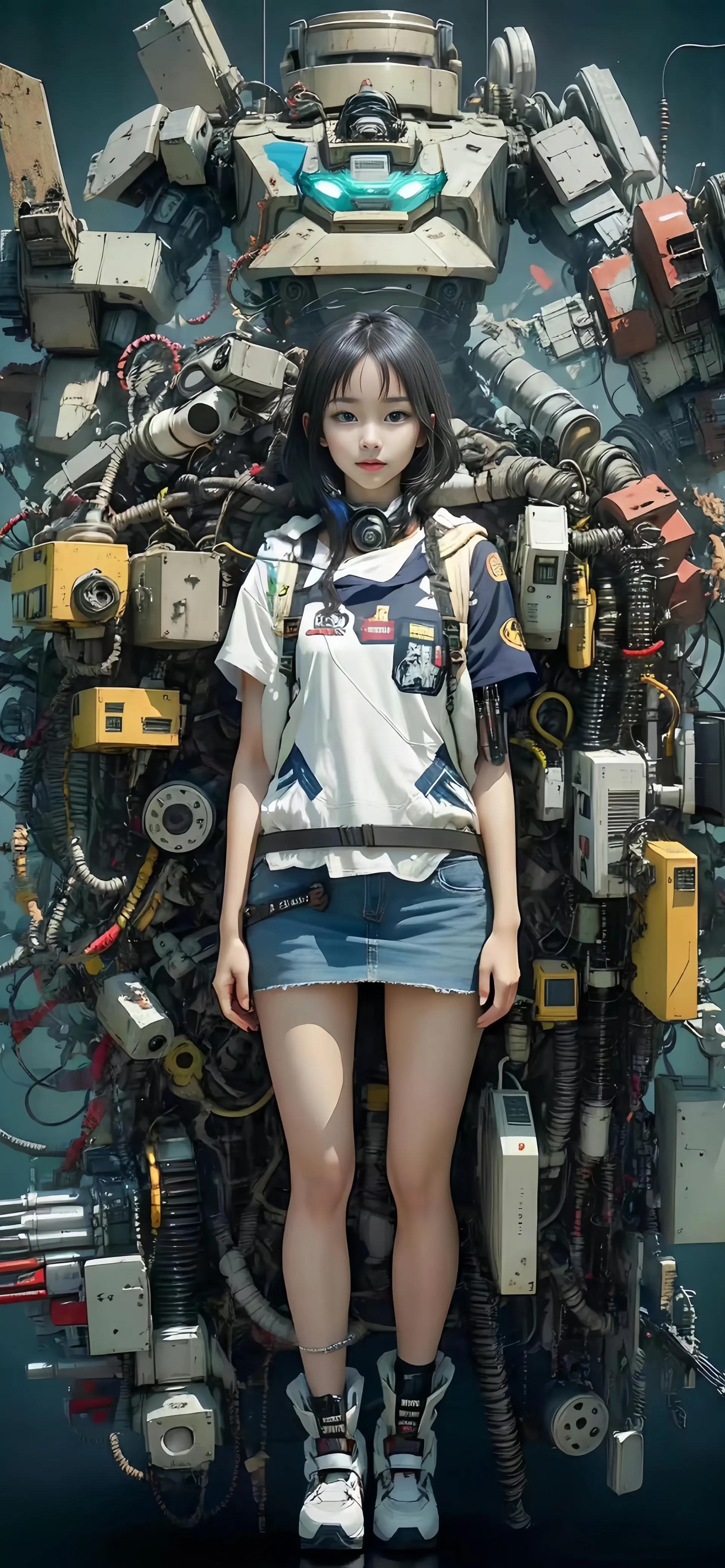 电脑动态壁纸高清日系美少女,机械金属质感高清壁纸