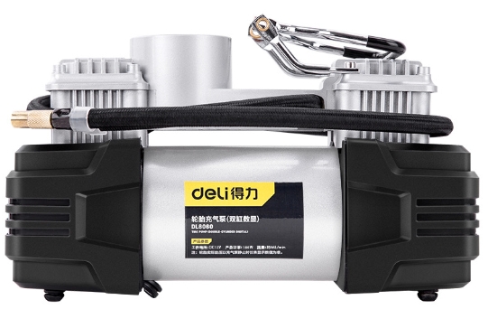 得力充气泵两用,得力双缸充气泵设置胎压
