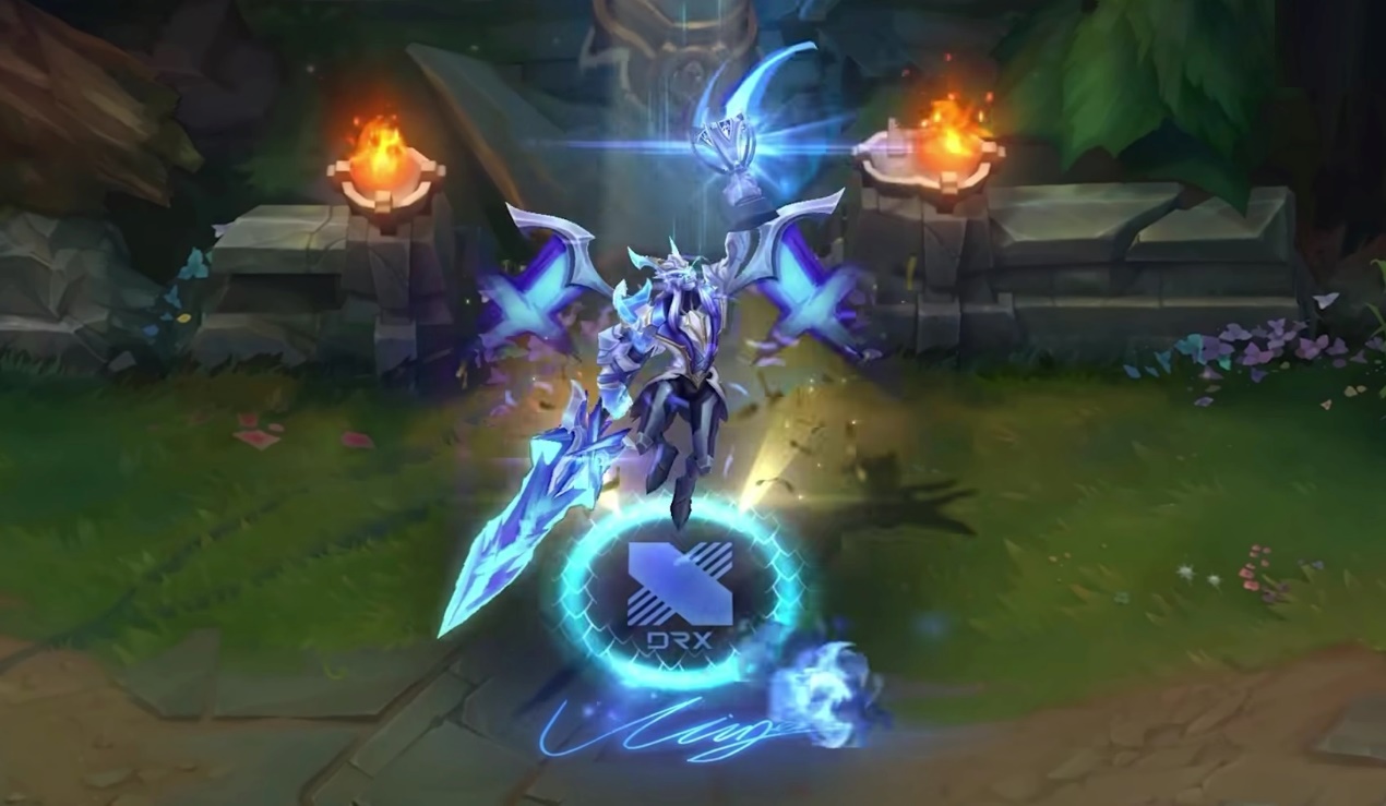 drx冠军皮肤和edg冠军皮肤,drx寒冰冠军皮肤和泳池派对对比