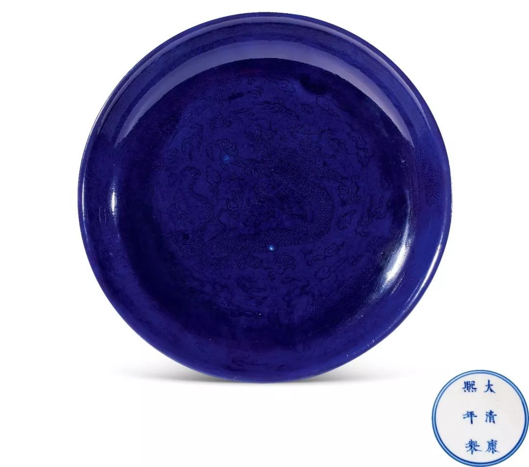 大清嘉庆香草龙纹官窑盘,清三代瓷器龙纹特征