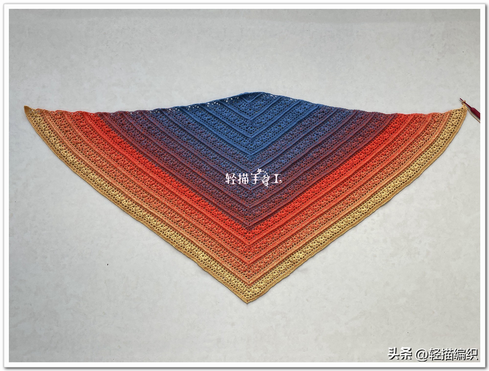 彩虹披肩,彩虹三角披肩编织方法