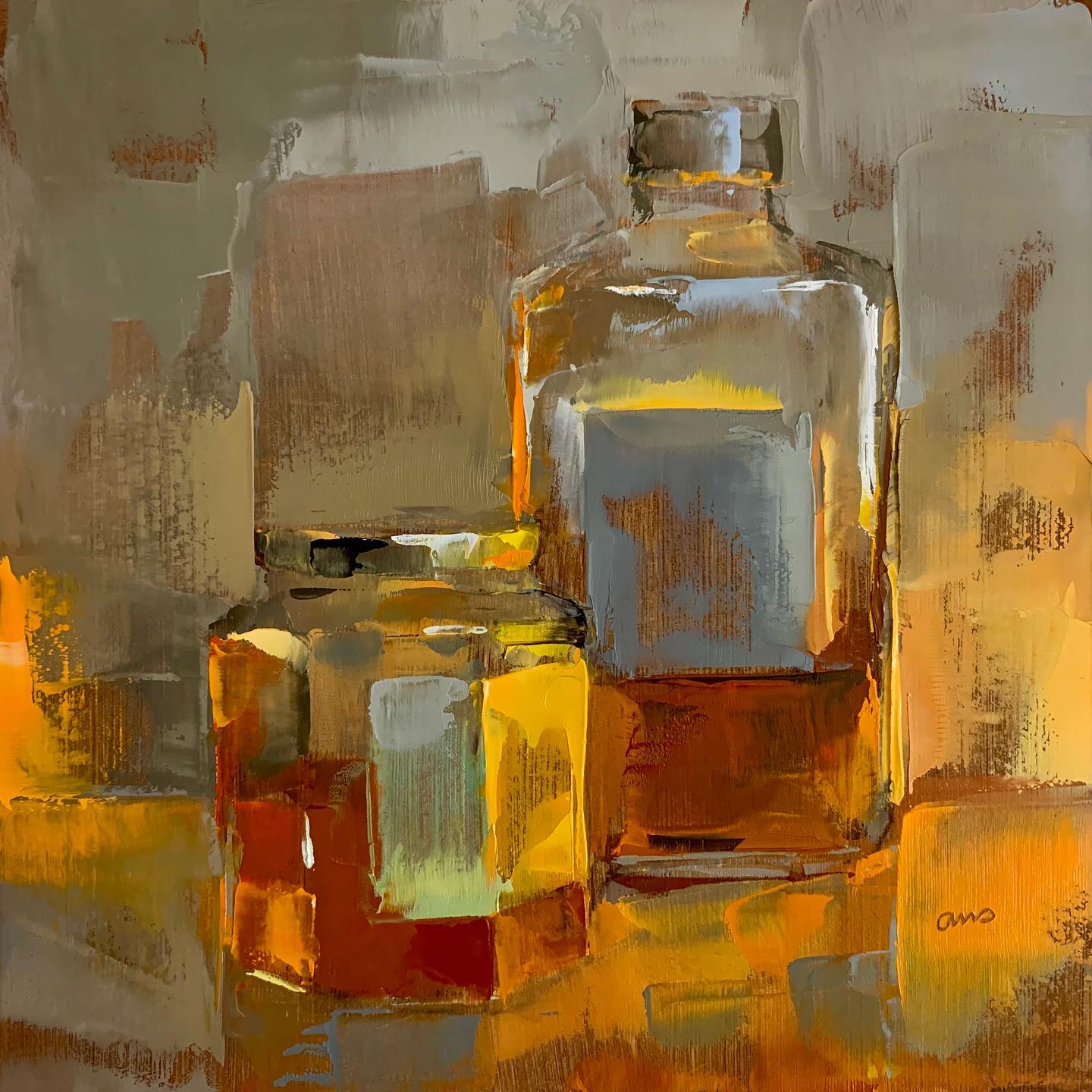 大色块静物油画,油画静物花卉色块