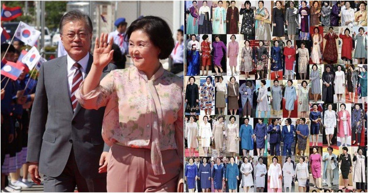 文在寅夫人奢侈品,韩国文在寅夫人42套大衣图片