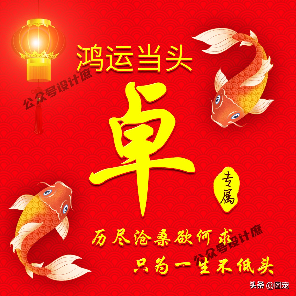 最火好看带字姓氏头像,姓氏头像大全鸿运当头