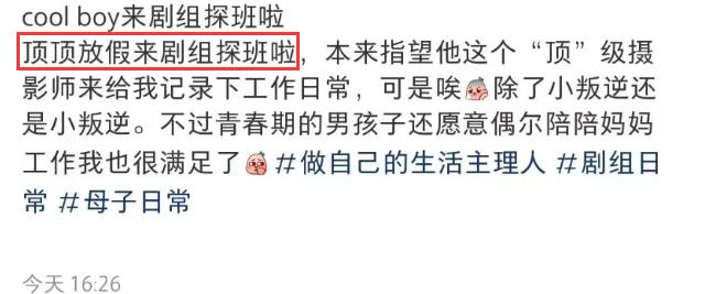 董洁晒儿子参加戏剧演出,董洁和儿子顶顶现身机场