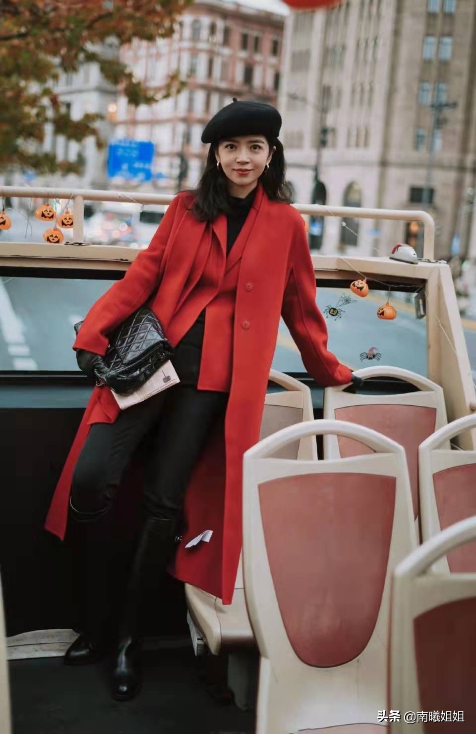 三木妈妈最新穿搭黑大衣,三木妈妈冬装大衣搭配图片