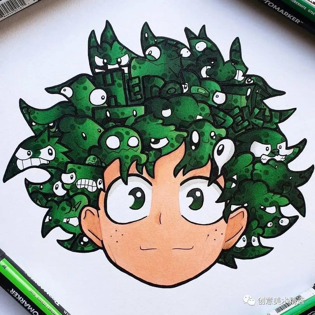 40张美术老师心心念念想画的线描作品，几何与线条的碰撞！