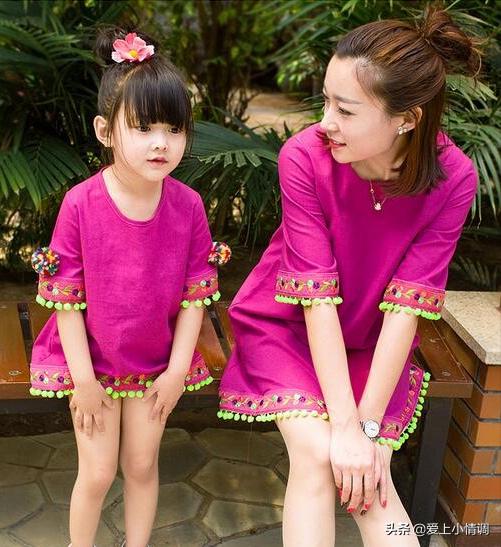 超洋气的母女亲子装,2022年夏季亲子装衣服