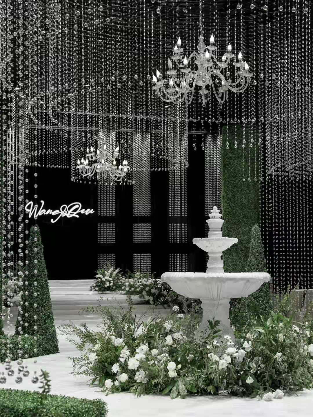 自由的法式蓝清新的主题婚礼设计,全世界独一无二专属高级水晶婚礼