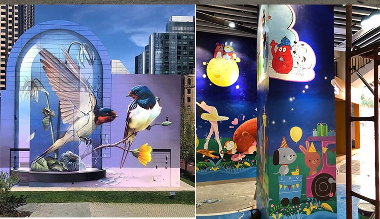 十堰外墙彩绘手绘,墙体彩绘手绘公司