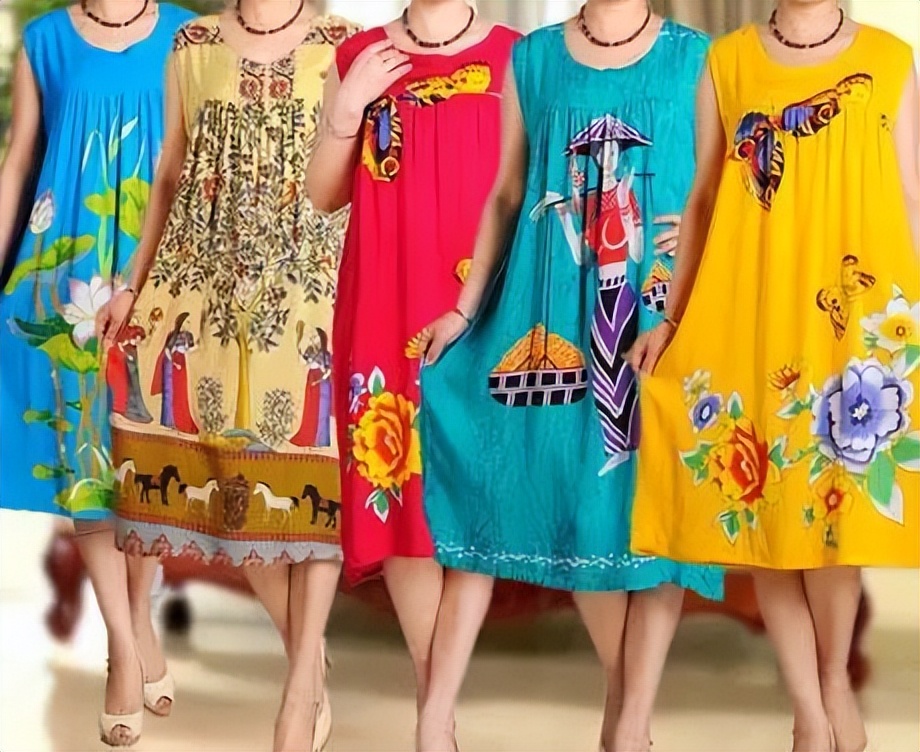 高级感棉绸裙,阿姨棉裙连衣裙