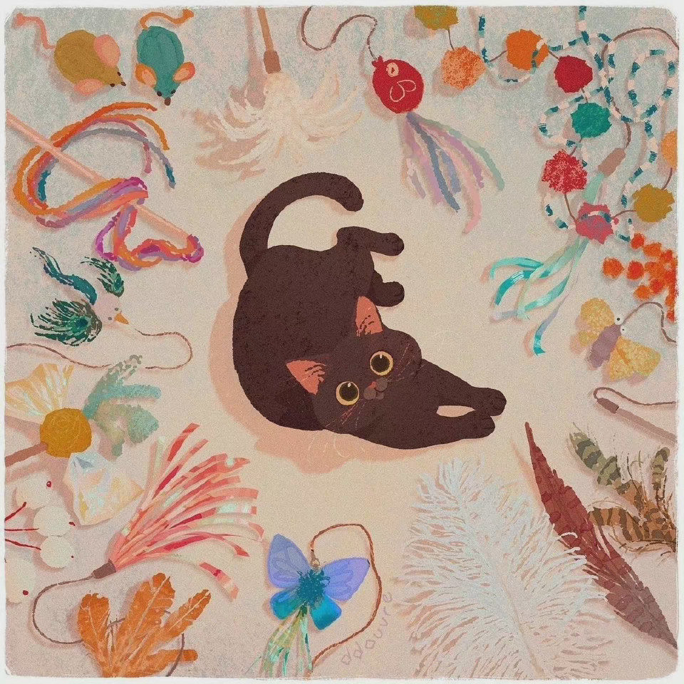 DDouvre插画|拟人化的小动物头像，治愈系猫咪肖像画系列