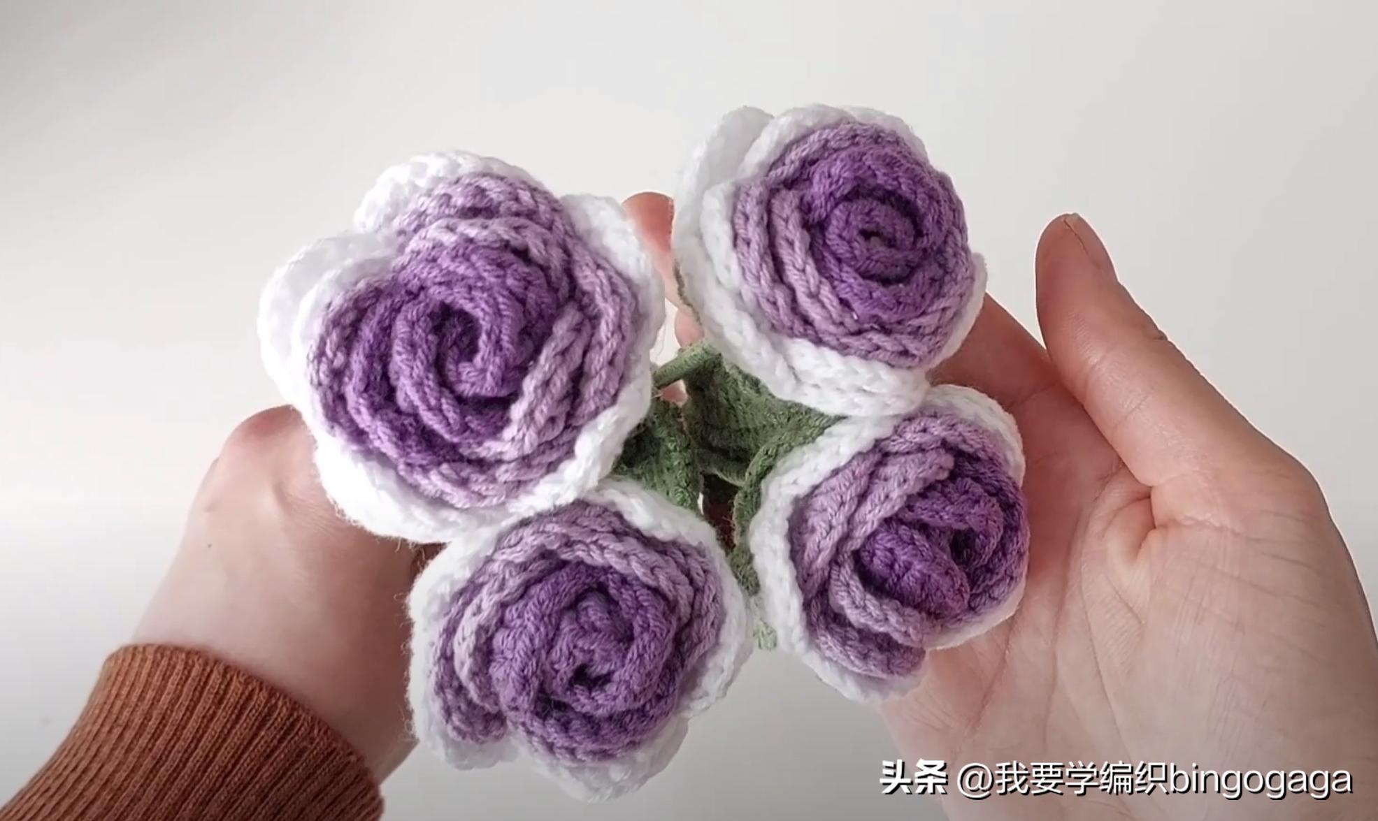 钩玫瑰花编织方法视频,编织之家钩编玫瑰花视频教程