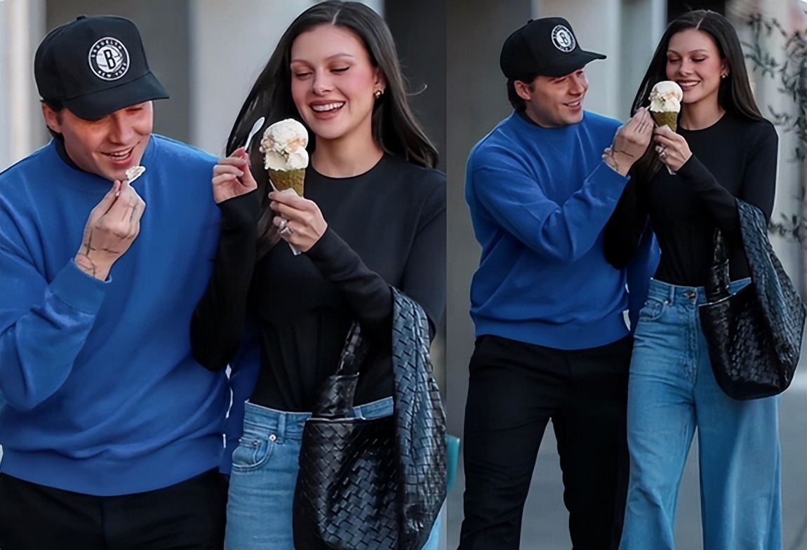 小贝大儿子和老婆过圣诞撒狗粮,小贝长子秀恩爱图片