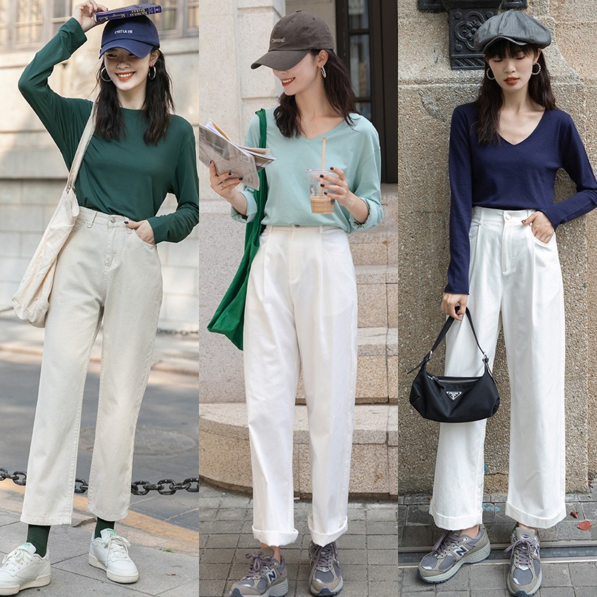 偏白色系裤子怎么搭配,夏白色裤子的穿搭方法