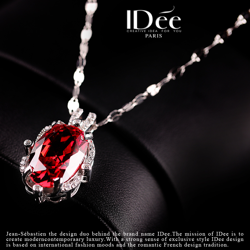 灵动百搭银项链,彩石项链轻奢小众高级感