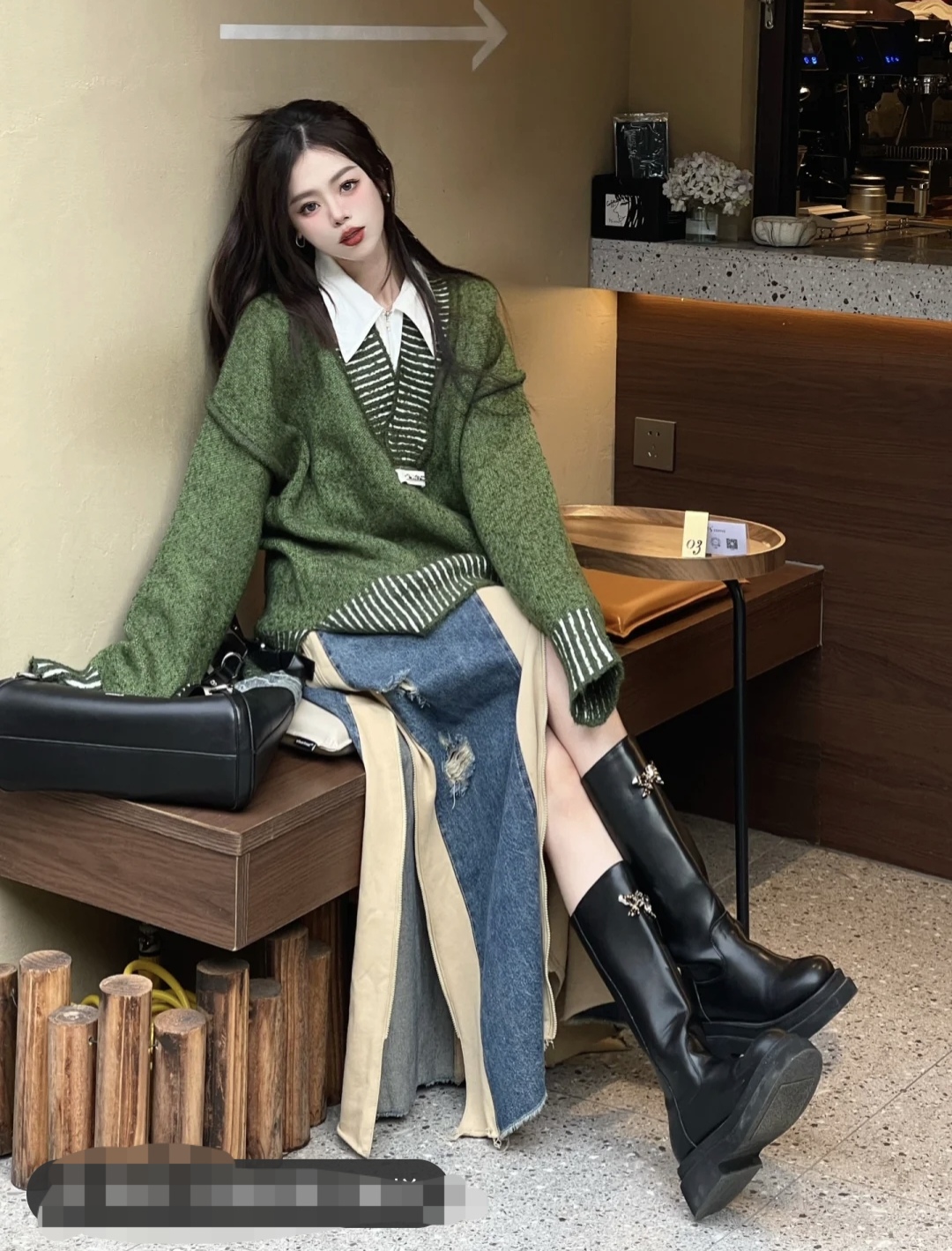 毛衣半身裙穿搭冬季图片,毛衣半身裙穿搭秋冬中长款维语版