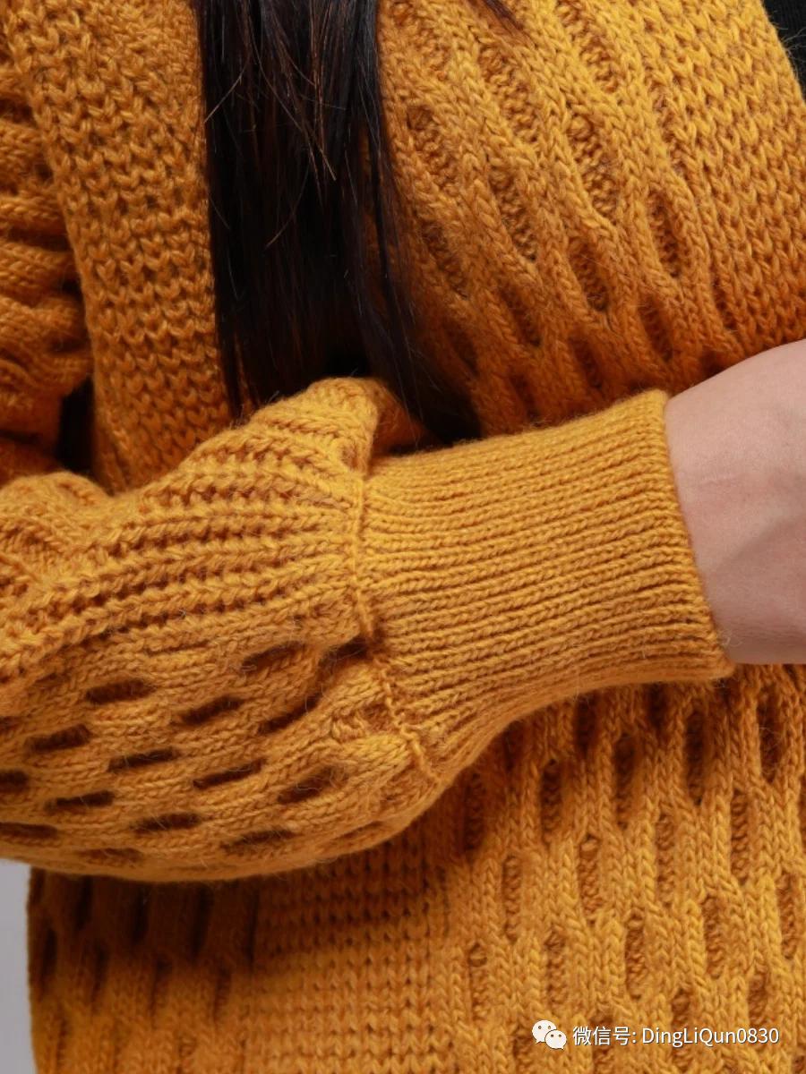 针织开衫中长款编织图,两种颜色的针织开衫编织教程