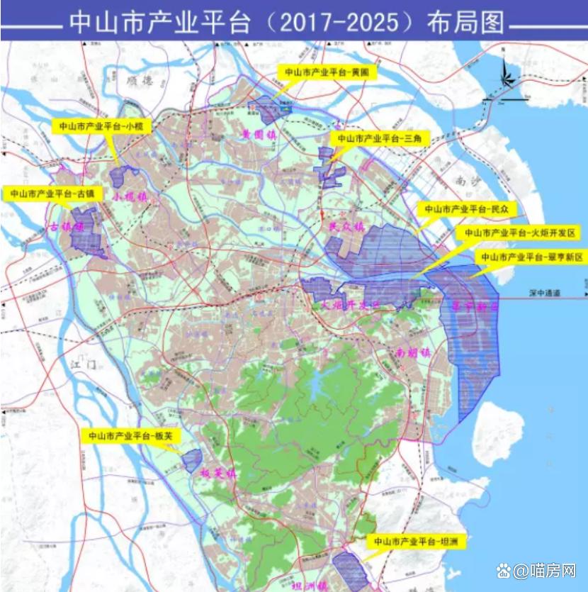 中山分五大片区,中山市五大组团介绍