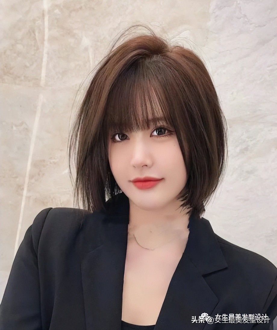 高冷齐肩发又酷又飒图片,超a超飒的女生齐肩短发