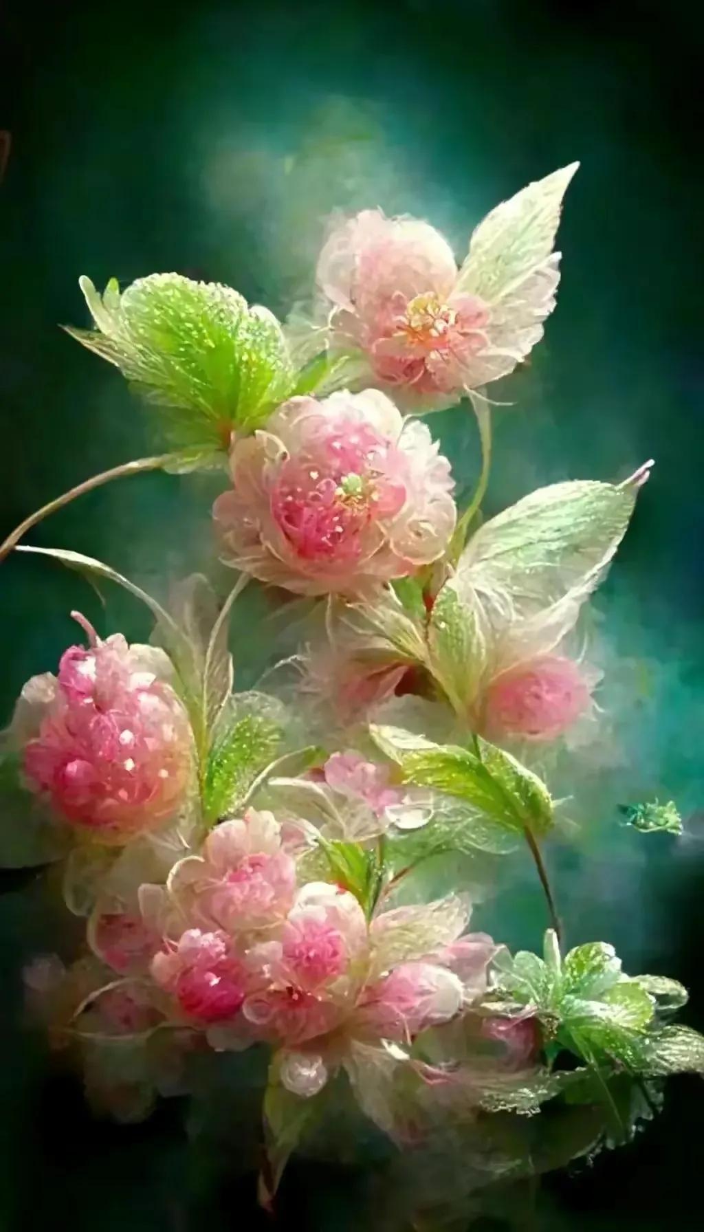 梦幻蓝色水晶花,梦幻玻璃水晶花